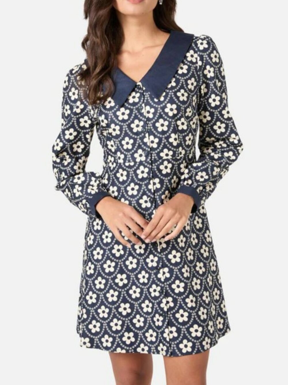 Retro Megan Cute Collar Mini Dress